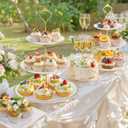 Supernal 3 Tier Cupcake Stands, 6pcs Plastic Trays, 4Pack Cupcake Dessert Stand, Party Tray Set, Cake Platters Includes 6 pcs Pastry Tray,4 pcs Round Cake Trays