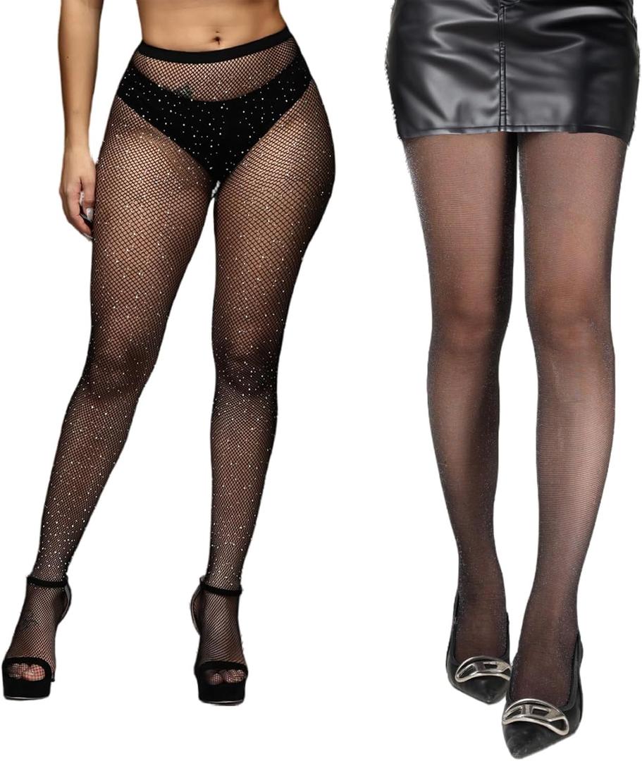 Black Tights for Women,2 Pairs Resistant Pantyhose Stockings,Sheer High Waist Tights for Halloween,Party,Sexy Outfit