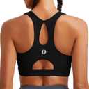 RUNNING GIRL Sports Bras for Women High Support,Racerback Running Bra Molded Cup Sports Bra with Sewn in Pads (Small, Black)