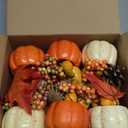 winemana Fall Decorations for Home - Set of 6 Artificial Pumpkin, Berry & Pine Cone Table Centerpiece for Office, Thanksgiving, Bathroom Kitchen Autumn Decor (Mixed-3)