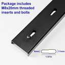 4 Pack 32" L x 3" W C Channel Steel Support, 3/4" Leg, Metal Support Bracing Hidden C Bracket for Table Top, 6 Holes, Inserts Included
