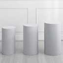 Uxcell Set of 3 Gray Cylinder Spandex Stand Covers, Plinth Stand Cover for Party Wedding Birthday Decoration, Only Contains Cylinder Covers (Elastic Fabric - Small)