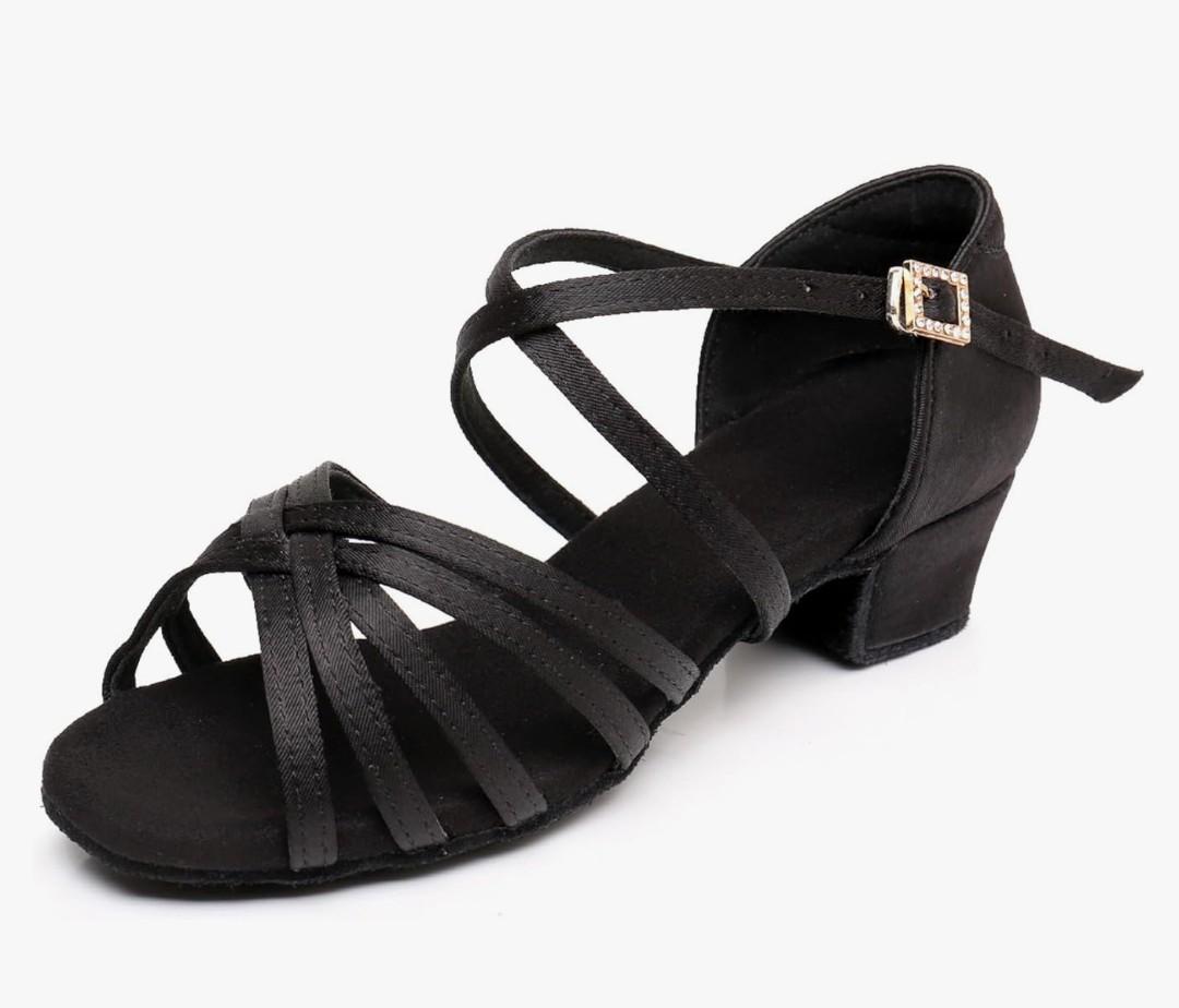 Rosefinch Girls' Dance Shoes Heel 1.3" Latin Salsa Practise Dancing Shoes for Dancing Salsa Latin Tango Girl Social Dance Beginner Size 3