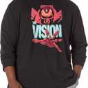 Marvel Big & Tall Classic Vision Men's Tops Short Sleeve Tee Shirt, Black, 4X-Large
