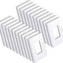 [20 Pack] BESTTEN 1 Gang Mid-Size Screwless Outlet Cover, Midway Decorative Wall Plate, USWP6 Gloss Snow White, Midsize H4.88" x W3.11", UL Listed