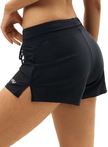 Angel season Swim Shorts Women High Waisted Bikini Bottom Tummy Control Bathing Suits Swimsuit Board Shorts with Liner .L