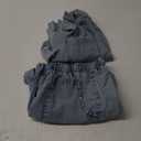 Zilcremo Womens 2 Piece Outfits Summer Denim Sets Short Sleeve Button Down Crop Jean Shirts High Waist Denim Shorts Sets (X-Large, Lightblue)