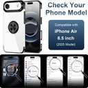 Tnarru Designed for iPhone Air Case with Stand [Magnetic Ring Holder Kickstand] Soft TPU Bumper Non-Yellowing Anti-Scratch Lightweight Slim for iPhone Air Case Black and Clear (iPhone Air [6.5 Inch])