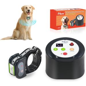 Plkm Wireless Dog Fence 2026 Newest Pet Electric Intelligent Containment System, Transmitter AI Smart Alarm Dog Out of Range Reminder, 360 Strong Signal Coverage, Display Receiver Battery Level