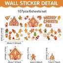 6 Sheets Cute Gingerbread Window Clings Christmas Window Clings for Glass Windows Electrostatic Gingerbread Stickers Sided Visible Design for Christmas Windows Decorations
