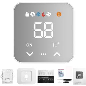 WiFi Smart Thermostat for House with C-Wire Adapter, Programmable Thermostat Compatible with Alexa and Google Assistant,Remote Control Tuya/Smart Life, Energy Saving, C-Wire Require