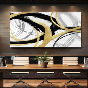 Kureful Black And Gold Wall Decor Large Wall Art for Living Room Abstract Wall Art Pictures Paintings Minimalist Decor Canvas Artwork 29x58