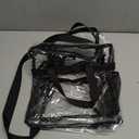 MAY TREE Clear Bag for Stadium Events, 125.512 Clear Tote Lunch Bag with Non-detachable Reinforced Straps for Work, Sporting Events and Gym, Black