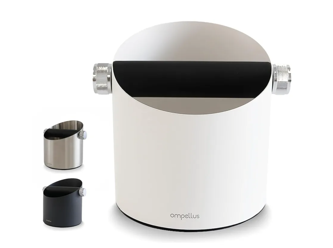 Espresso Knock Box, Large Capacity & Non-Slip Base Coffee Knock Box, Barista Tools, Espresso Machine Accessories (White)