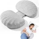 Pregnancy Pillow for Sleeping Memory Foam Pillow for Side Sleeper, Maternity Pillow Support for Back, Belly, HIPS for Pregnant Women, Portable and Adjustable Travel Wedge Pillows Grey (Grey)