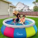 EVAJOY 10ft x 30in Above Ground Swimming Pool - Easy Set Inflatable Top Ring for Adults, Family, Backyard, Outdoor With Cover