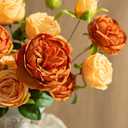 Ling's moment Artificial Flowers Terracotta Silk Austin Roses Orange Silk Roses w/Stem for Fall Wedding Bouquets Centerpieces Party Home Decoration