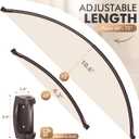 Bonpally Curved Shower Curtain Rod for Bathroom, 40-72 Inches Adjustable Curved Shower Rod, 0.9MM Aluminum Shower Curtain Rod with Rotating Brackets for Extra Shower Space, Need to Drill, Bronze
