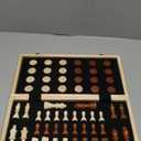 PlayVibe Wooden Chess Set 15'' & Checkers Board Games for All Players with 2 Extra Queens - Handmade Classic Wooden Chess Board, Portable & Folding Playtime Boards, Beginner & Professional Use