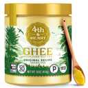 4th & Heart Original Grass-Fed Ghee, Clarified Butter, 100% Butter Fat, Pasture-Raised, Lactose & Casein Free, High Smoke Point Cooking Oil, Keto & Paleo Friendly, 16 oz