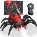Remote Control Spider Kids Toys - Realistic RC Spider, Music Effect, LED Light, Toys for 3 4 5 6 7 8 9 10 11 12+ Year Old Boys/Girls, Gifts for Halloween Christmas Birthday, Red