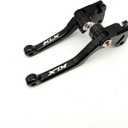 OEM Replacement Brake Clutch Levers for Kawasaki KLX110 (2002-2025) | KLX110L (2010-2025) CNC Aluminum Adjustable Handlebars | Motorcycle Control Lever Set with Easy Install (Glossy, Black)