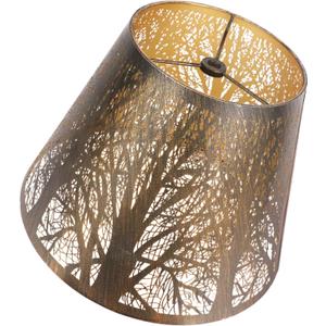 Lampshades for Table Lamp, Metal Lamp Shade, Small Lamp Shades, Lamp Shades for Floor Lamps, Lamp Cover, Vintage Lamp Shade, 6" Top x 10" Bottom x 7.5" High (Spider) & Bedside Lamp-Antique Bronze Gold