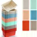 Thyle 24 Pieces Cubby Book Bins for Classroom, Classic, Retro Color