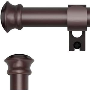 Authandis 5/8 Inch Diameter Curtain Rod With Brackets,Bronze Splicing Stainless Steel Heavy Duty Drapery Curtain Rod 30 to 88"