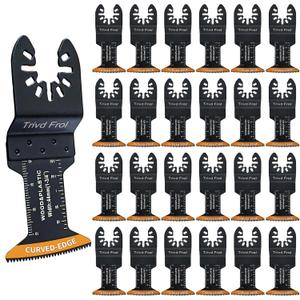 100Pcs Curved-Edge Oscillating Tool Blades Professional Universal Oscillating Saw Blades Wood Multitool Blades Compatible with Dewalt, Milwaukee, Ryobi, Rockwell, Bosch