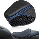 Foldable Motorcycle Gel Seat Cushion, Large 3D-Honeycomb Structure Shock Absorption & Breathable Motorcycle Gel Seat Pad for Long Rides, L