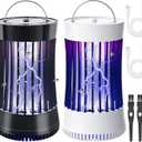 Lulu Home Bug Zapper Indoor, 2 Packs Mosquito Killer with Fan, 1500V Electric Fly Trap, USB Plug-in Insect Catcher for Home, Kitchen, Bedroom, Black & White