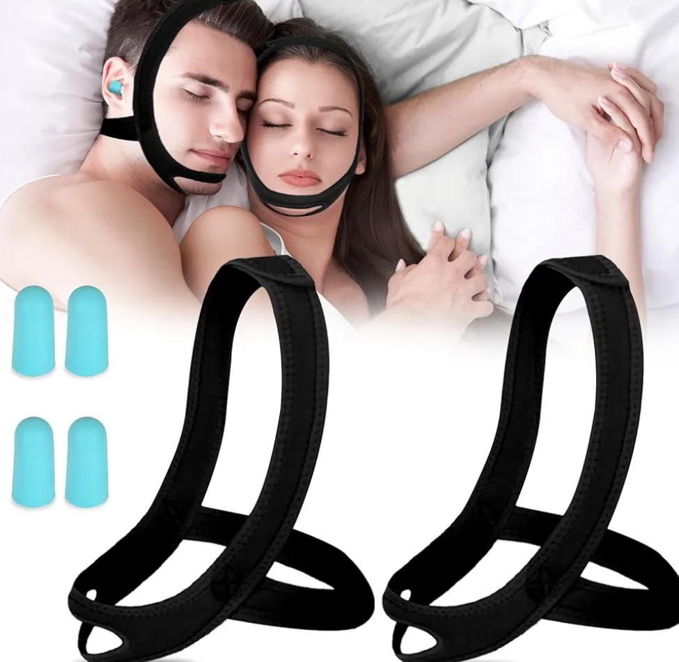 Snoring Chin Strap for Users, 2 Pack Adjustable Jaw Support Chin Strap to Keep Mouth Closed, Soft Snoring for Men Women, Lightweight Reusable, Snoring Dry Mouth, Comfort Fit Nighttime Sleeping Aid