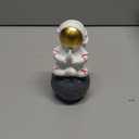 Astronaut Figurine Statue, Meditation Astronaut Figure Sculpture for Desktop & Tabletop, Resin Spaceman Planet Desk Ornament for Outer Space Themed Bedroom Decor, Cake Toppers Model Gift