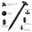 Wensilon (2 lbs)#8 x 1-1/2" Black Lag Screws, Structural Wood Screw, Heavy Duty Construction Screw, Rust Resistant, Washer Head, Black Coated Exterior Wood Screws, Star Drive with Bit