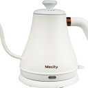 Mecity Electric Kettle Stainless Steel Gooseneck Water Kettle Water Boiler for Pour Over Coffee Fast Heating, Auto Shut Off, 27 fl oz, 1000W, Milk White