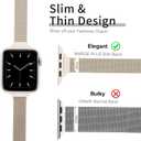 MARGE PLUS Slim Milanese Loop Compatible with Apple Watch Band for women 41mm 40mm 38mm 42mm 46mm 45mm 44mm, Stainless Steel Magnetic Mesh Strap work on iWatch Series 11 10 9 8 7 6 5 4 3 & SE 3 2 1