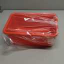 Storex Cubby Bins with Clear Lids, 12.25" x 7.75" x 5.13", Red, Pack of 1