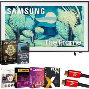 Samsung 43" The Frame LS03FA QLED 4K TV 2025 Art Mode, Vision AI | CPS Exclusive 26 Month Protection, 2X HDMI Cables, Premiere Movies Streaming & Deco Gear Complete Home Theater Beginner's Guidebook