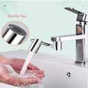 360 Rotating U Shaped Faucet Extender, Universal Sink Faucet 1440 Rotatable Faucet Extender, Adjustable Robotic Arm 2 Spray Modes for Kitchen & Bathroom (1)