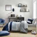 Nautica - Twin/Twin XL Comforter Set, Soft Brushed Bedding with a Relaxed Feel for Year-Round Use, 2 Piece Bed Set with Matching Pillowcase (Heathered Block Grey)