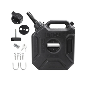 Minho 5L 1.32 Gallon Auxiliary Gas Tank in HDPE Material Come with Spout and Lockable Bracket For Motorcycle UTV ATV Car