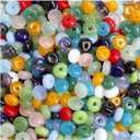 300Pcs Glass Beads Flat Round 3x6mm for DIY Jewelry Accessories Bracelet Necklaces Key Chain Earrings Mobile Phone Chain Making Supplies (Mixed Color)