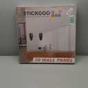 STICKGOO Gold Diamond 3D Wall Panels, Peel and Stick, 19.7" x 19.7", PVC, 3D Textured, 32 Sq.Ft, 12 PCS, White