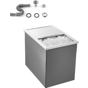 VEVOR Drop in Ice Chest, Stainless Steel Drop in Cooler, Commercial Ice Bin with Lid for Outdoor Kitchen Patio Bar, Drain-Pipe Set Included, Cooling Bins with Cover for Cold Wine Beer