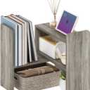 Furinno CLASSIC Desk Organizers and Hutch, Open Shelf Expandable Office Organization, Adjustable Desk Top Display Book Shelf, for Paper, Office Supplies, French Oak, 23.7-Inch