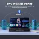 Ortizan Portable Bluetooth Speakers, IPX7 Waterproof Wireless Speaker with 24W Loud Stereo Sound, Outdoor Speaker with Bluetooth 5.3, Deep Bass, RGB Lights, Dual Pairing, 30H Playtime for Home