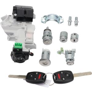 Ignition Switch Door Lock Cylinder Fuel Cap Steering Starter Switch Housing, Immobilizer Keys Transponder 48 Chips with Panic, Complete Lock Set for Honda Accord 2003 2004 2005 ZPZPHOM