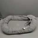 Baby Lounger for Newborn 0-24 Months, Infant Lounger Pillow with Soft Breathable Cotton Cover, Portable Baby Nest Floor Seat for Tummy, Co Sleeping and Travel, Newborn Essentials (Silver)