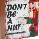 Nutcracker Christmas Bathroom Decor Funny Xmas Wood Box Sign Wash Your Hands Bathroom Home Shelf Office Decorations